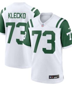Men's New York Jets Joe Klecko White Classic Alternate Retired Player Game Jersey JS1448 nicesnker