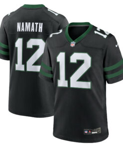Men's New York Jets Joe Namath Legacy Black Alternate Retired Player Game Jersey JS8962 nicesnker