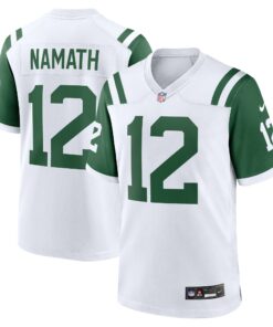 Men's New York Jets Joe Namath White Classic Alternate Retired Player Game Jersey JS9815 nicesnker
