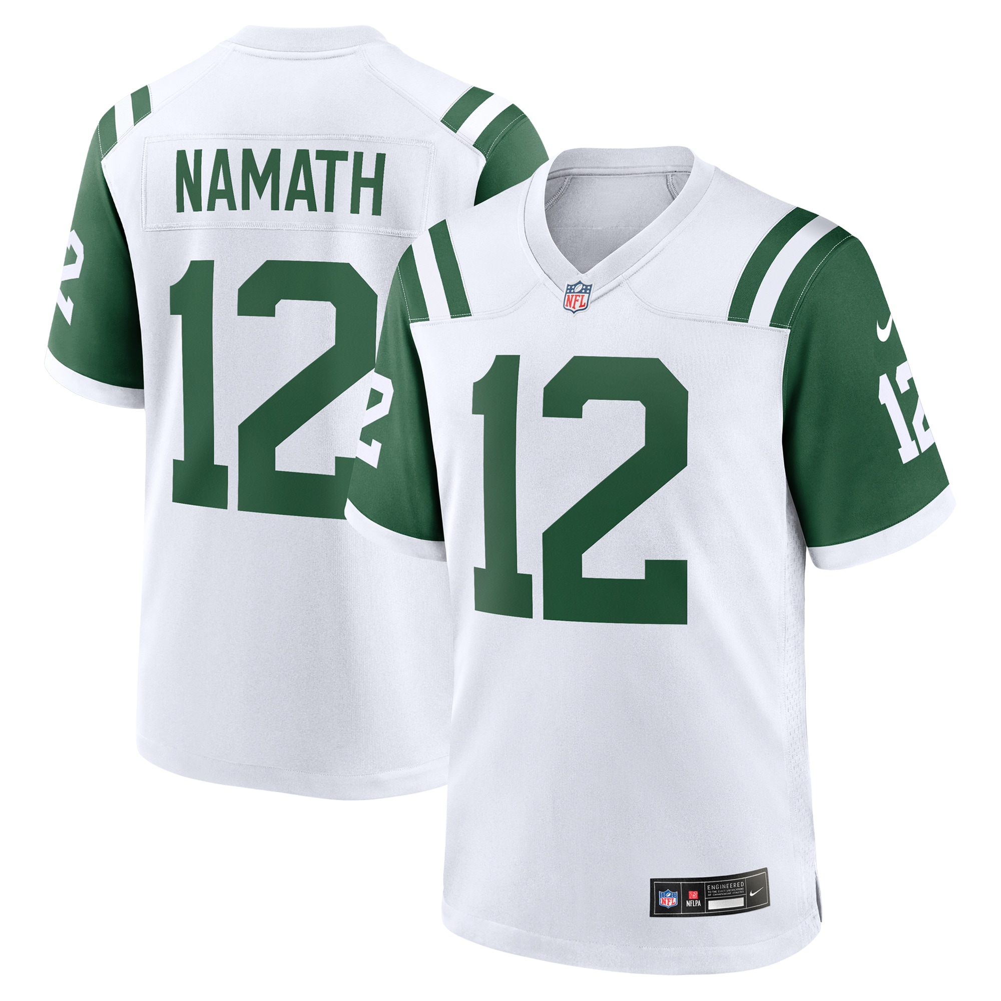 Men's New York Jets Joe Namath White Classic Alternate Retired Player Game Jersey JS9815 nicesnker