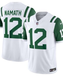 Men's New York Jets Joe Namath White Classic Alternate Vapor F.U.S.E. Retired Player Limited Jersey JS5097 nicesnker