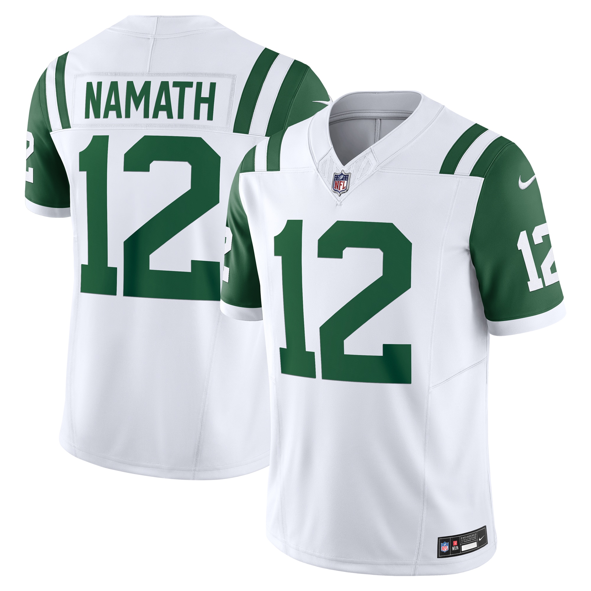 Men's New York Jets Joe Namath White Classic Alternate Vapor F.U.S.E. Retired Player Limited Jersey JS5097 nicesnker