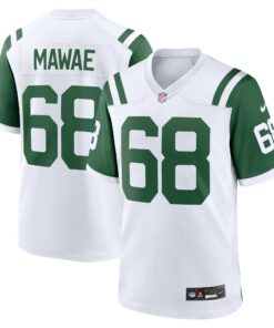 Men's New York Jets Kevin Mawae White Classic Alternate Retired Player Game Jersey JS8913 nicesnker