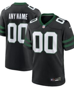 Men's New York Jets Legacy Black Alternate Custom Game Jersey JS1986 nicesnker