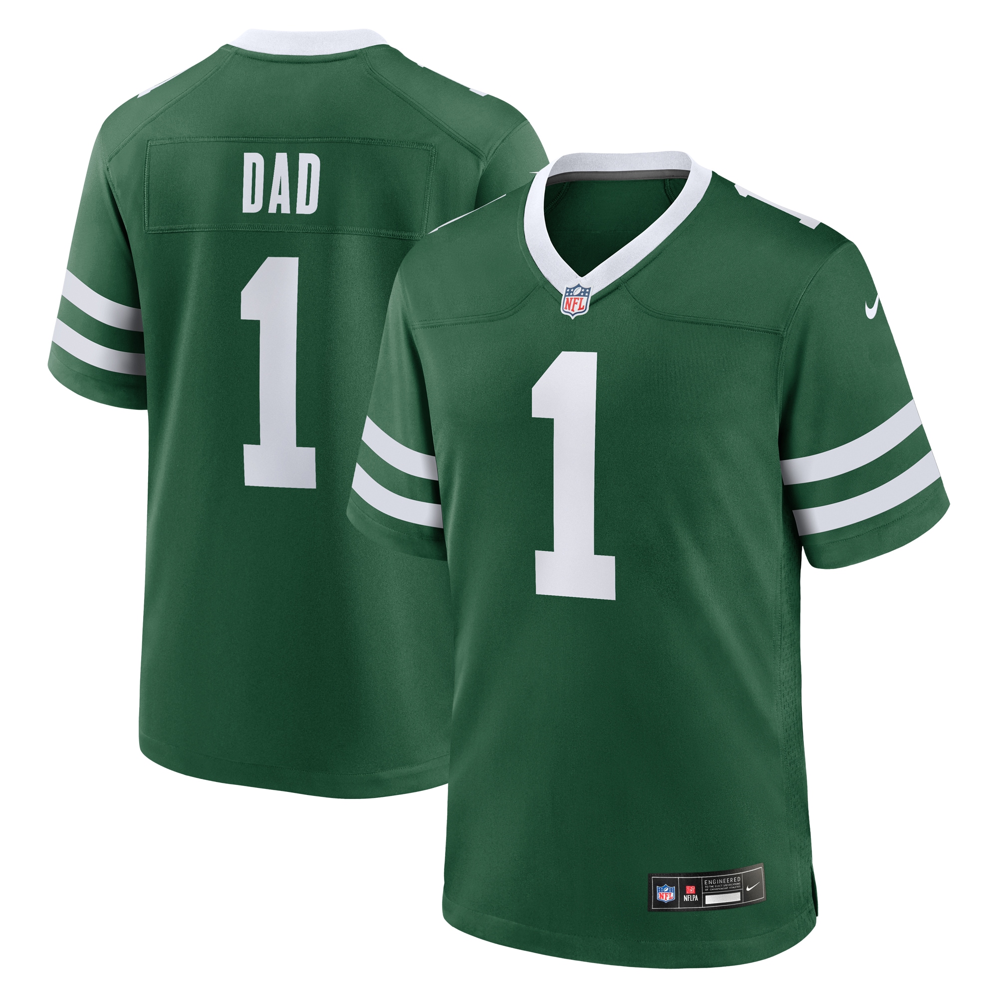Men's New York Jets Legacy Green #1 Dad Game Jersey JS7186 nicesnker