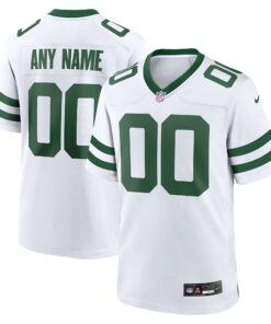 Men's New York Jets Legacy White Custom Game Jersey JS1673 nicesnker