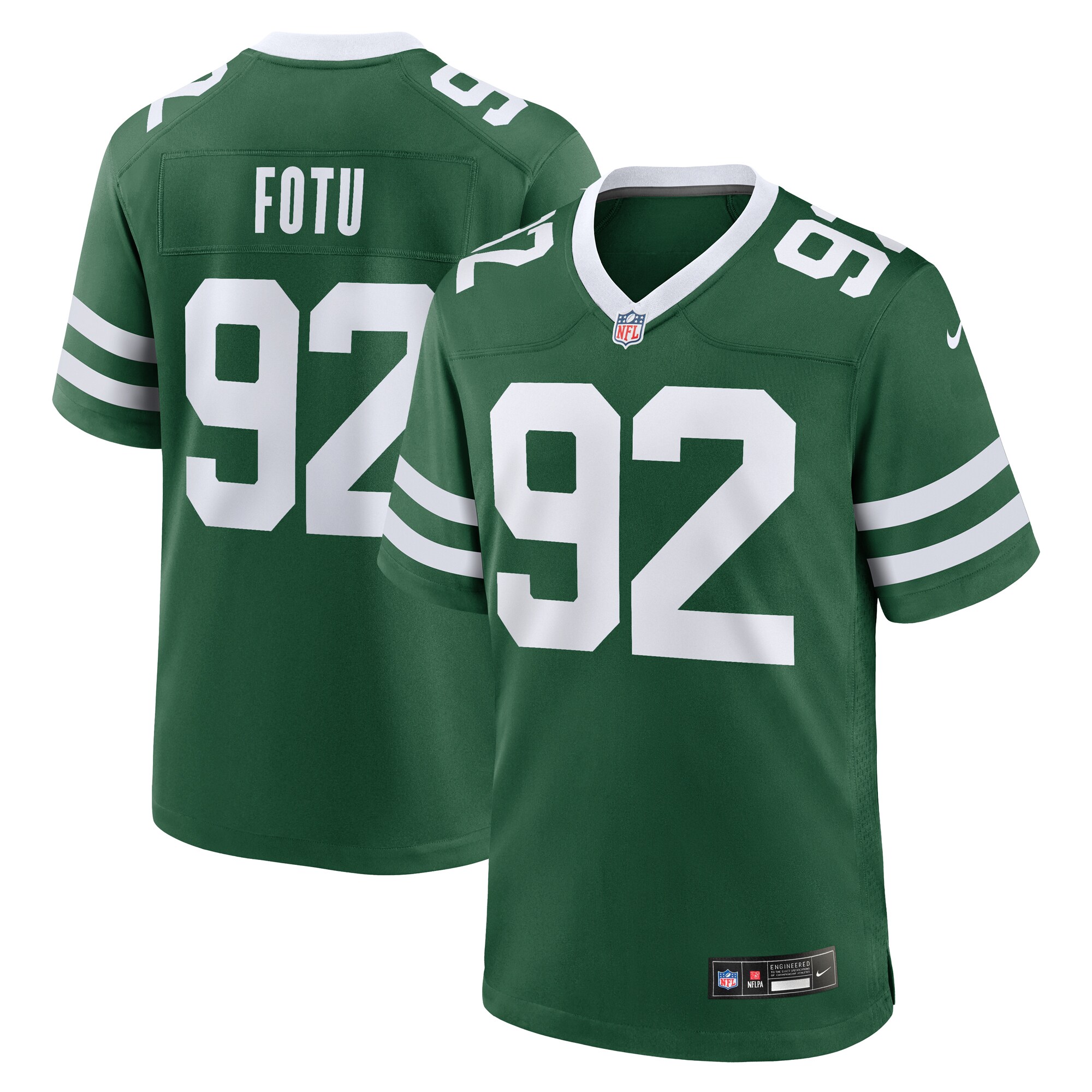 Men's New York Jets Leki Fotu Legacy Green Team Game Jersey JS6113 nicesnker
