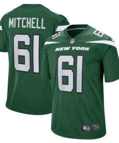 Men's New York Jets Max Mitchell Gotham Green Game Player Jersey JS5752 nicesnker