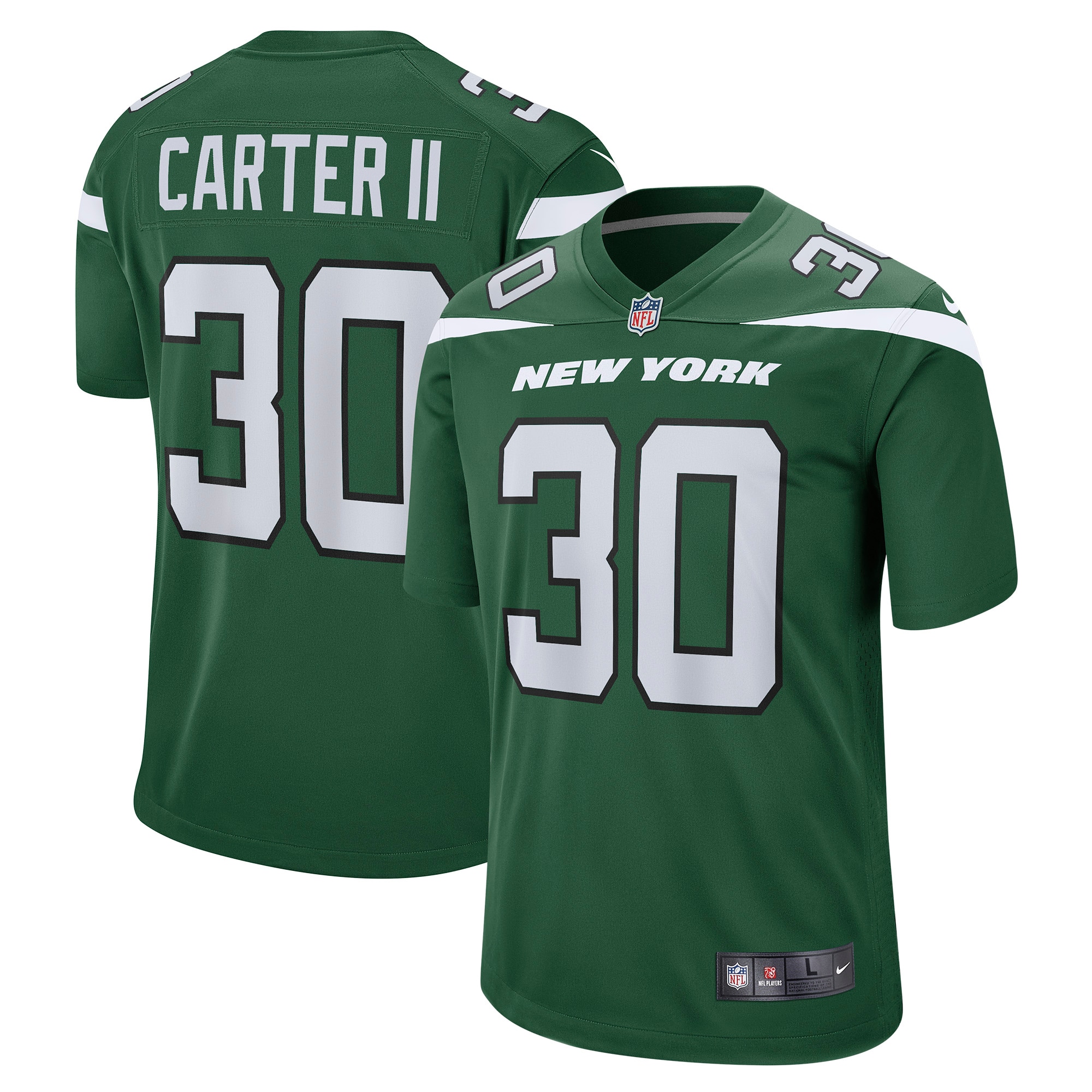 Men's New York Jets Michael Carter II Gotham Green Game Jersey JS5126 nicesnker