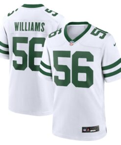 Men's New York Jets Quincy Williams Legacy White Game Jersey JS8207 nicesnker