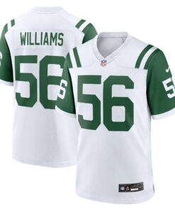 Men's New York Jets Quincy Williams White Alternate Game Jersey JS9115 nicesnker