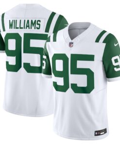 Men's New York Jets Quinnen Williams White Classic Alternate Vapor F.U.S.E. Limited Jersey JS1559 nicesnker