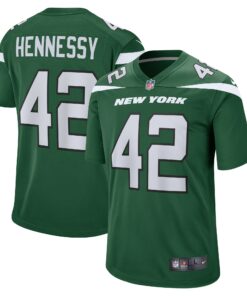 Men's New York Jets Thomas Hennessy Gotham Green Game Jersey JS9793 nicesnker