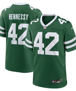 Men's New York Jets Thomas Hennessy Legacy Green Team Game Jersey JS9317 nicesnker
