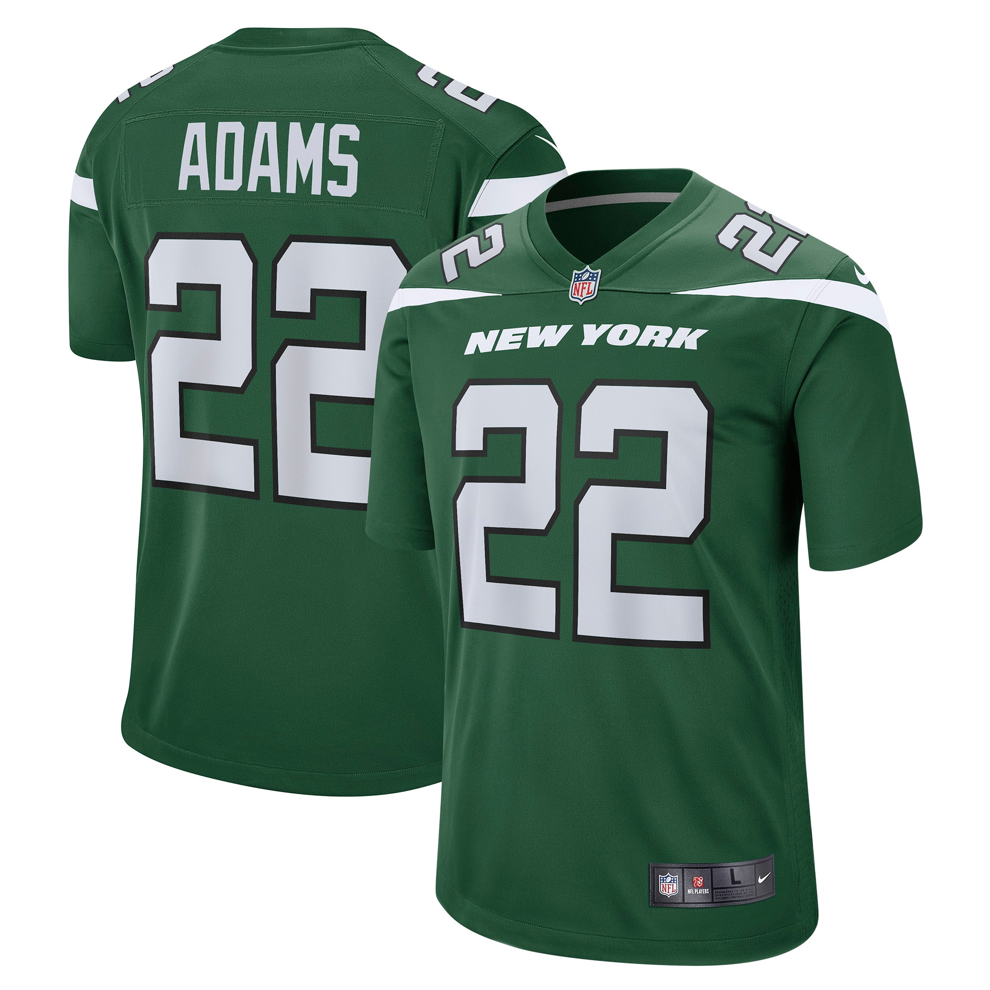 Men's New York Jets Tony Adams Gotham Green Game Player Jersey JS6085 nicesnker