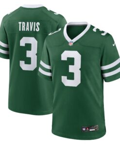 Men's New York Jets Travis Legacy Green Team Game Jersey JS4311 nicesnker