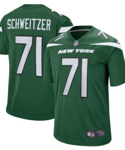 Men's New York Jets Wes Schweitzer Green Game Jersey JS1562 nicesnker