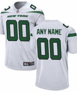 Men's New York Jets White Custom Game Jersey JS3236 nicesnker