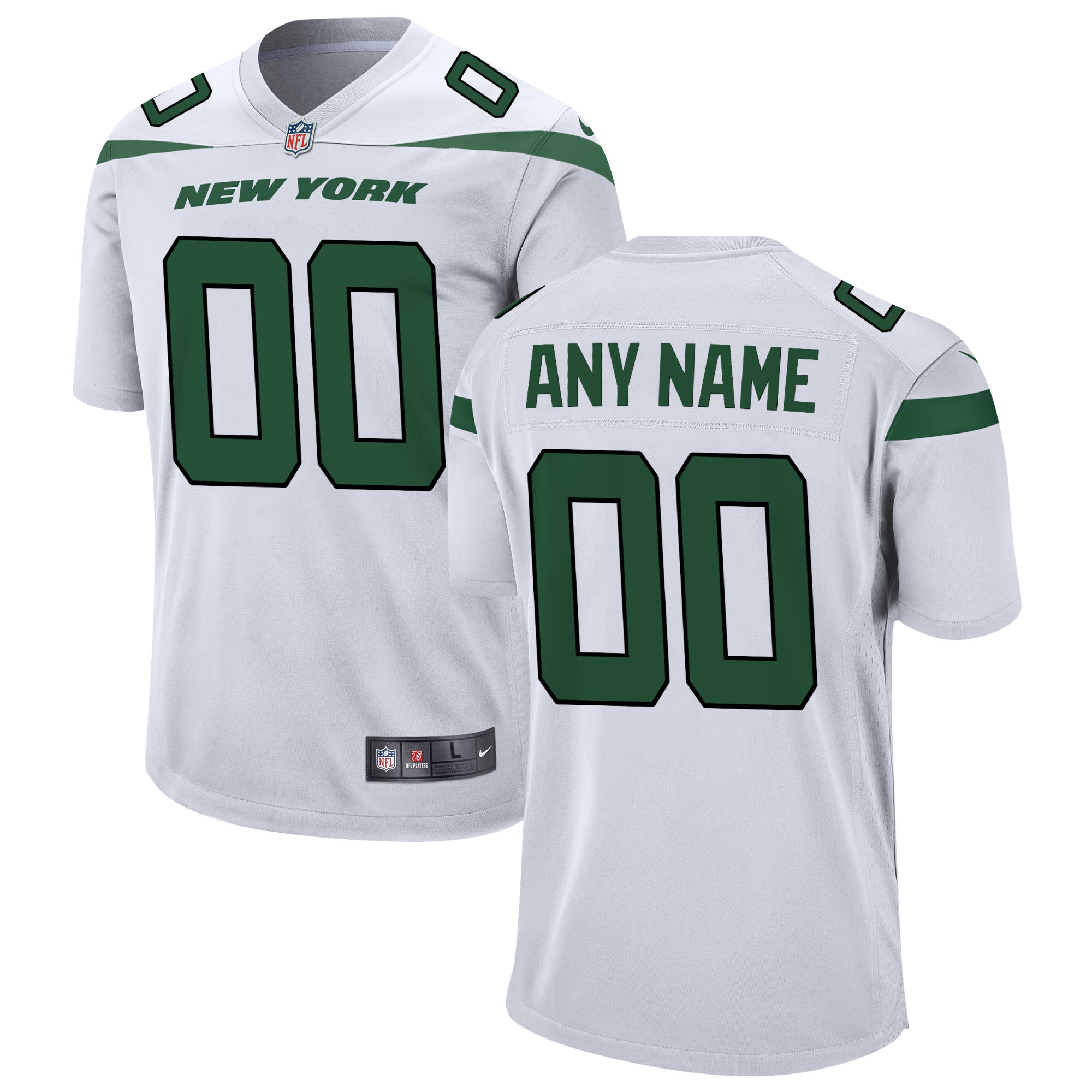 Men's New York Jets White Custom Game Jersey JS3236 nicesnker
