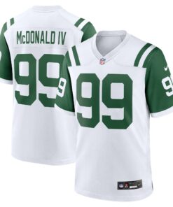 Men's New York Jets Will McDonald IV White Classic Alternate Game Jersey JS3436 nicesnker