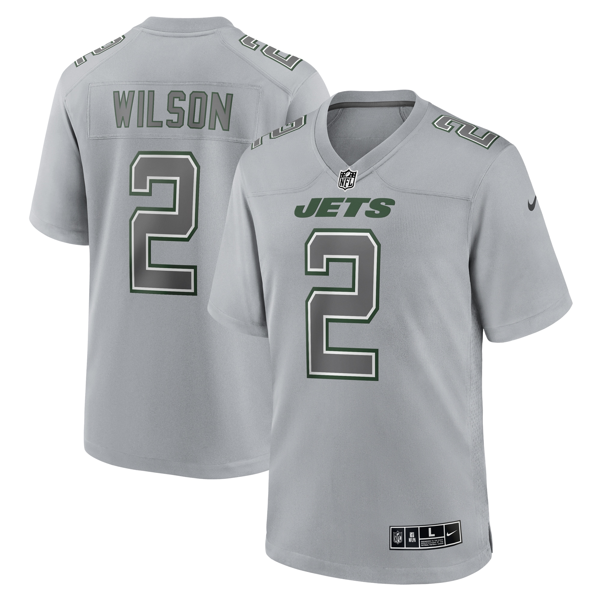 Men's New York Jets Zach Wilson Gray Atmosphere Fashion Game Jersey JS1483 nicesnker