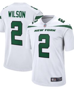 Men's New York Jets Zach Wilson White Game Jersey JS7335 nicesnker
