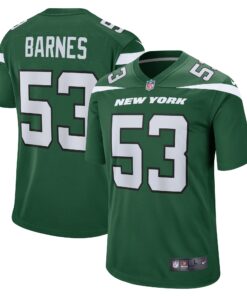 Men's New York Jets Zaire Barnes Gotham Green Game Jersey JS2228 nicesnker