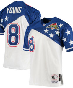 Men's NFC Steve Young Mitchell & Ness White/Blue 1994 Pro Bowl Jersey JS8057 nicesnker