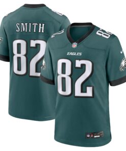 Men's Philadelphia Eagles Ainias Smith Midnight Green Team Game Jersey JS9639 nicesnker