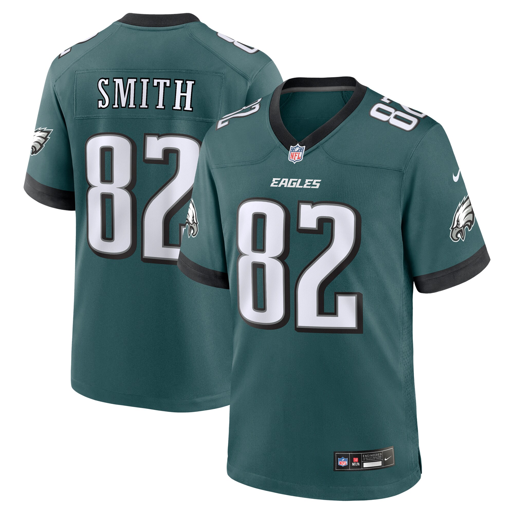 Men's Philadelphia Eagles Ainias Smith Midnight Green Team Game Jersey JS9639 nicesnker