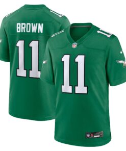 Men's Philadelphia Eagles A.J. Brown Kelly Green Alternate Game Player Jersey JS3854 nicesnker