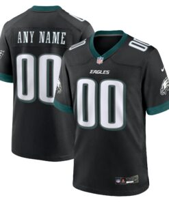 Men's Philadelphia Eagles Black Alternate Custom Game Jersey JS7744 nicesnker