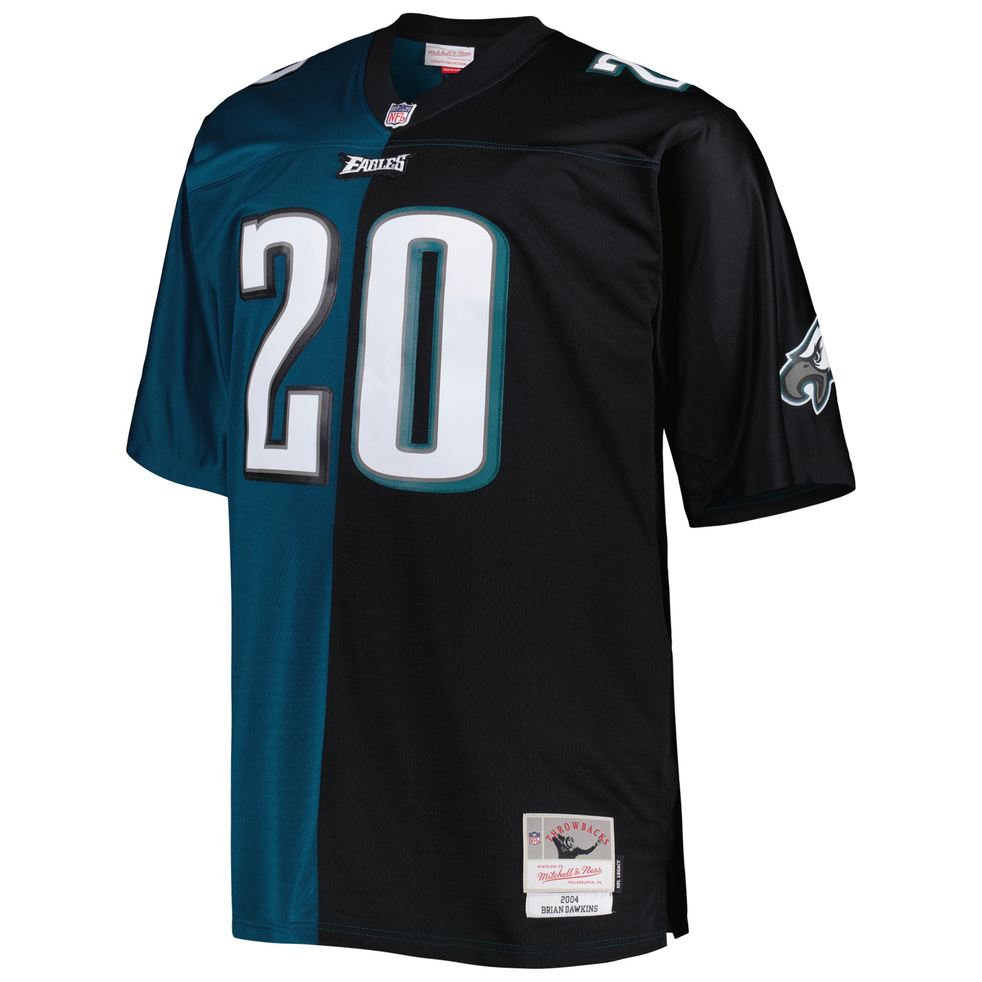 Men's Philadelphia Eagles Brian Dawkins Mitchell & Ness Midnight Green/Black Big & Tall Split Legacy Retired Player Jersey JS3388 nicesnker - Image 2