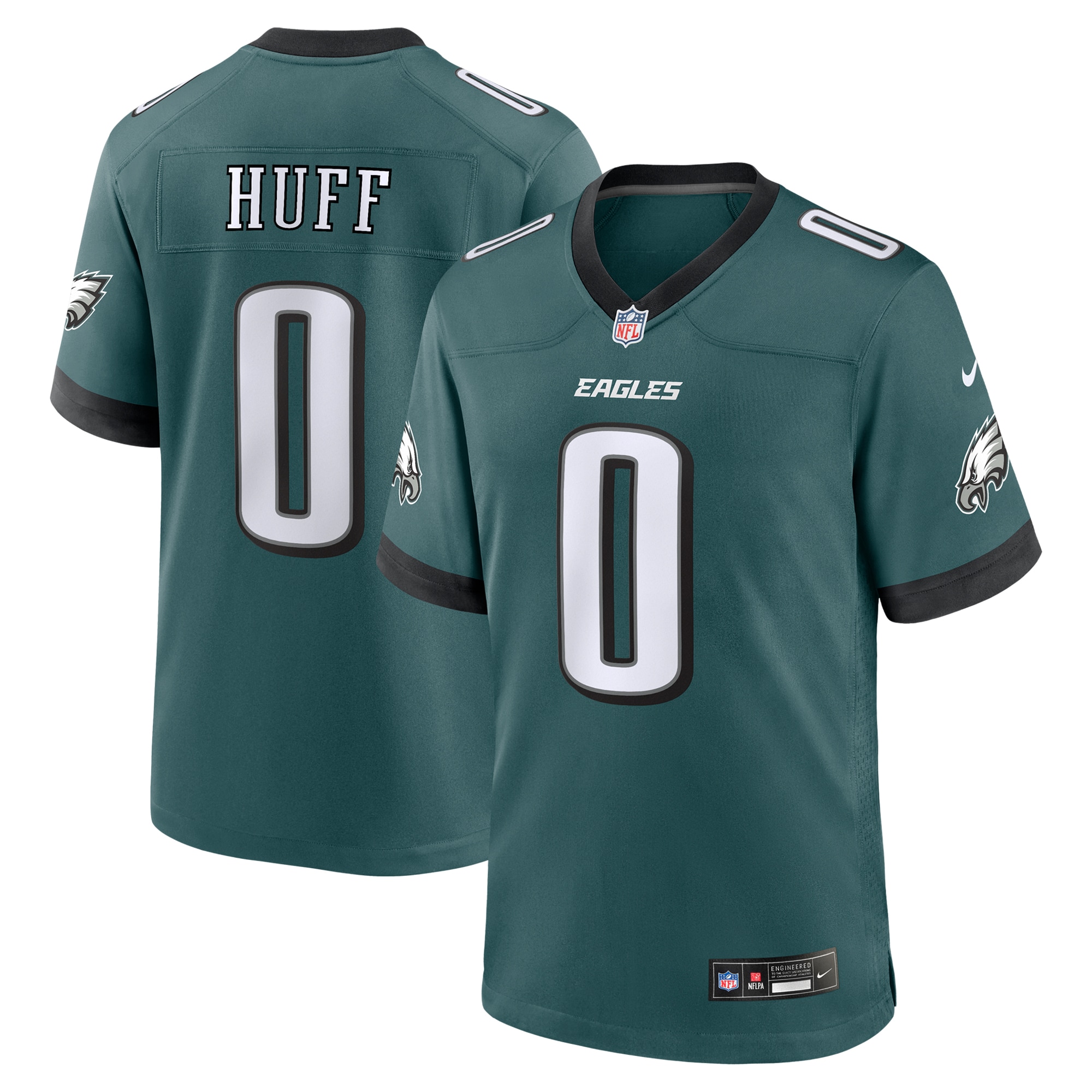 Men's Philadelphia Eagles Bryce Huff Midnight Green Team Game Jersey JS7997 nicesnker