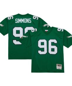 Men's Philadelphia Eagles Clyde Simmons Mitchell & Ness Kelly Green Legacy Jersey JS5407 nicesnker