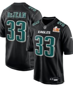 Men's Philadelphia Eagles Cooper DeJean Carbon Black Super Bowl LIX Fashion Game Player Jersey JS2847 nicesnker
