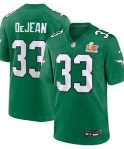 Men's Philadelphia Eagles Cooper DeJean Kelly Green Super Bowl LIX 2nd Alternate Game Jersey JS3197 nicesnker