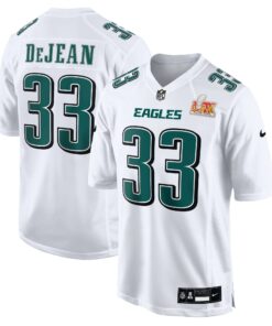 Men's Philadelphia Eagles Cooper DeJean Tundra White Super Bowl LIX Fashion Game Jersey JS6405 nicesnker