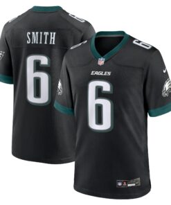 Men's Philadelphia Eagles DeVonta Smith Black Alternate Game Jersey JS4417 nicesnker