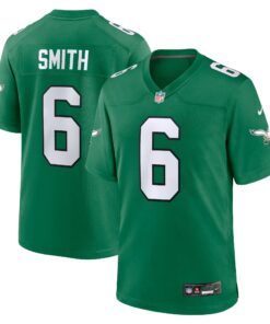 Men's Philadelphia Eagles DeVonta Smith Kelly Green Alternate Game Player Jersey JS1259 nicesnker