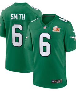 Men's Philadelphia Eagles DeVonta Smith Kelly Green Super Bowl LIX 2nd Alternate Game Jersey JS2849 nicesnker