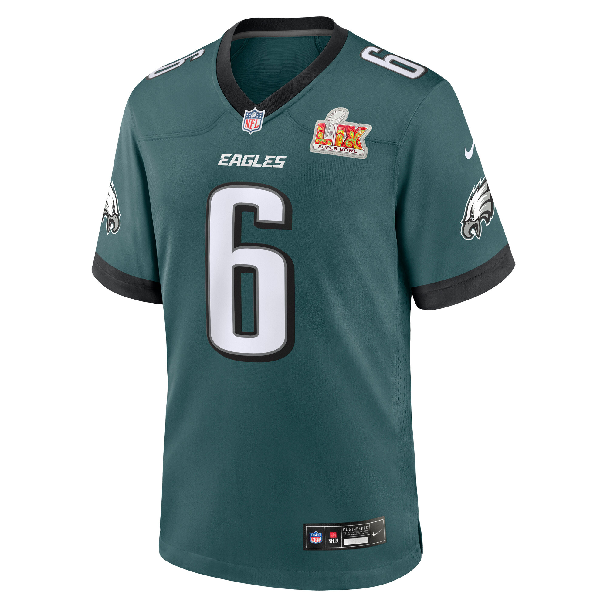Men's Philadelphia Eagles DeVonta Smith Midnight Green Super Bowl LIX Game Player Jersey JS3379 nicesnker - Image 2