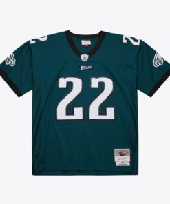 Men's Philadelphia Eagles Duce Staley Mitchell & Ness Midnight Green 2002 Legacy Jersey JS7758 nicesnker