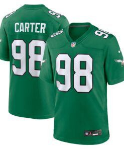 Men's Philadelphia Eagles Jalen Carter Kelly Green Alternate Game Jersey JS2329 nicesnker
