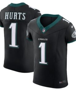 Men's Philadelphia Eagles Jalen Hurts Black Alternate Vapor F.U.S.E. Elite Jersey JS1561 nicesnker