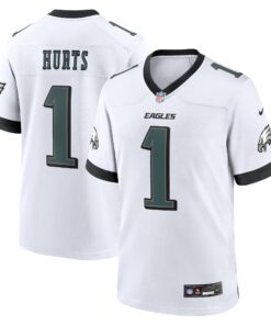 Men's Philadelphia Eagles Jalen Hurts White White Game Jersey JS1469 nicesnker