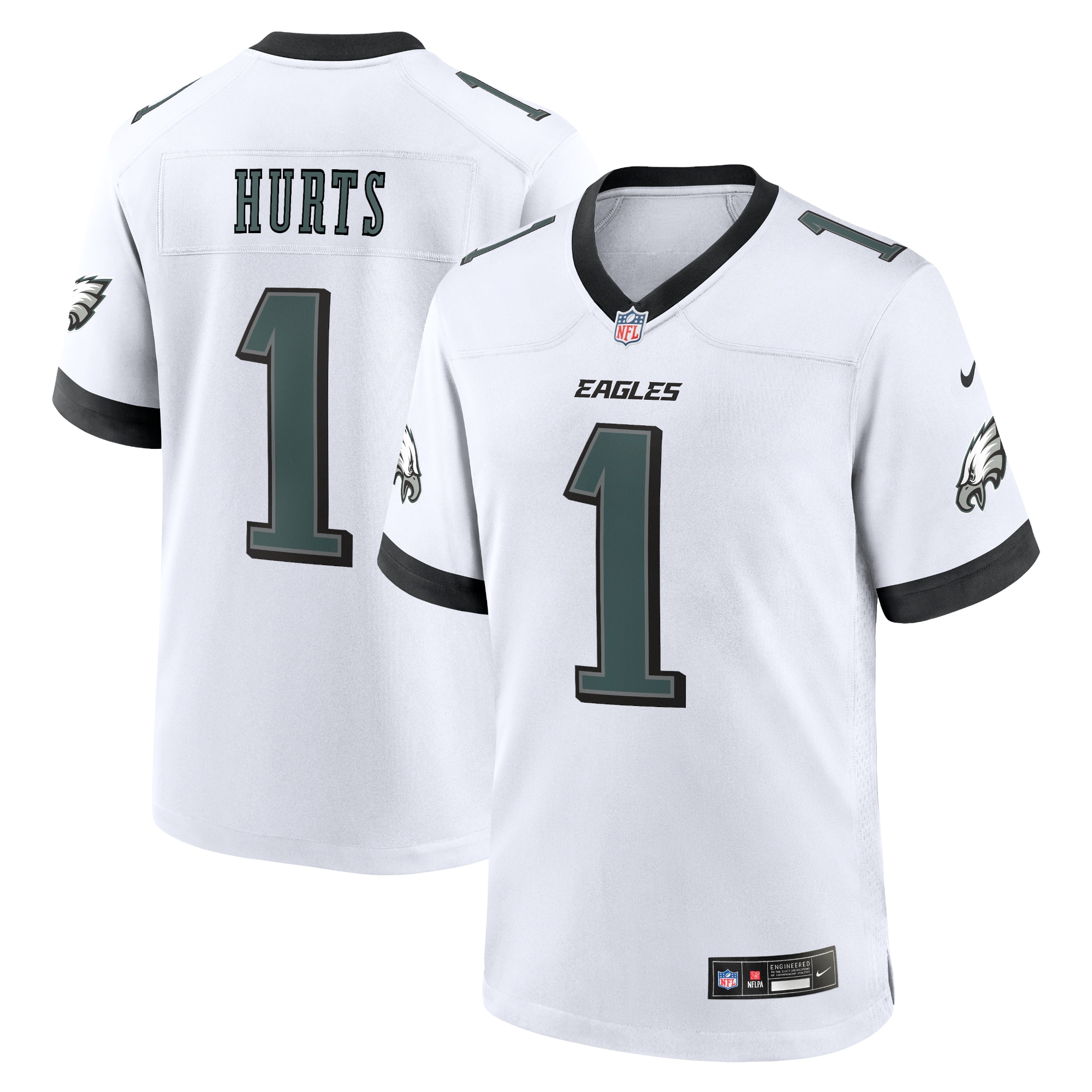 Men's Philadelphia Eagles Jalen Hurts White White Game Jersey JS1469 nicesnker