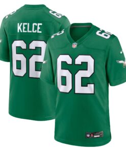 Men's Philadelphia Eagles Jason Kelce Kelly Green Alternate Game Player Jersey JS7358 nicesnker