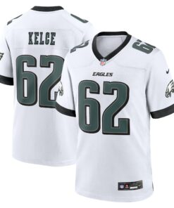 Men's Philadelphia Eagles Jason Kelce White White Game Jersey JS5187 nicesnker