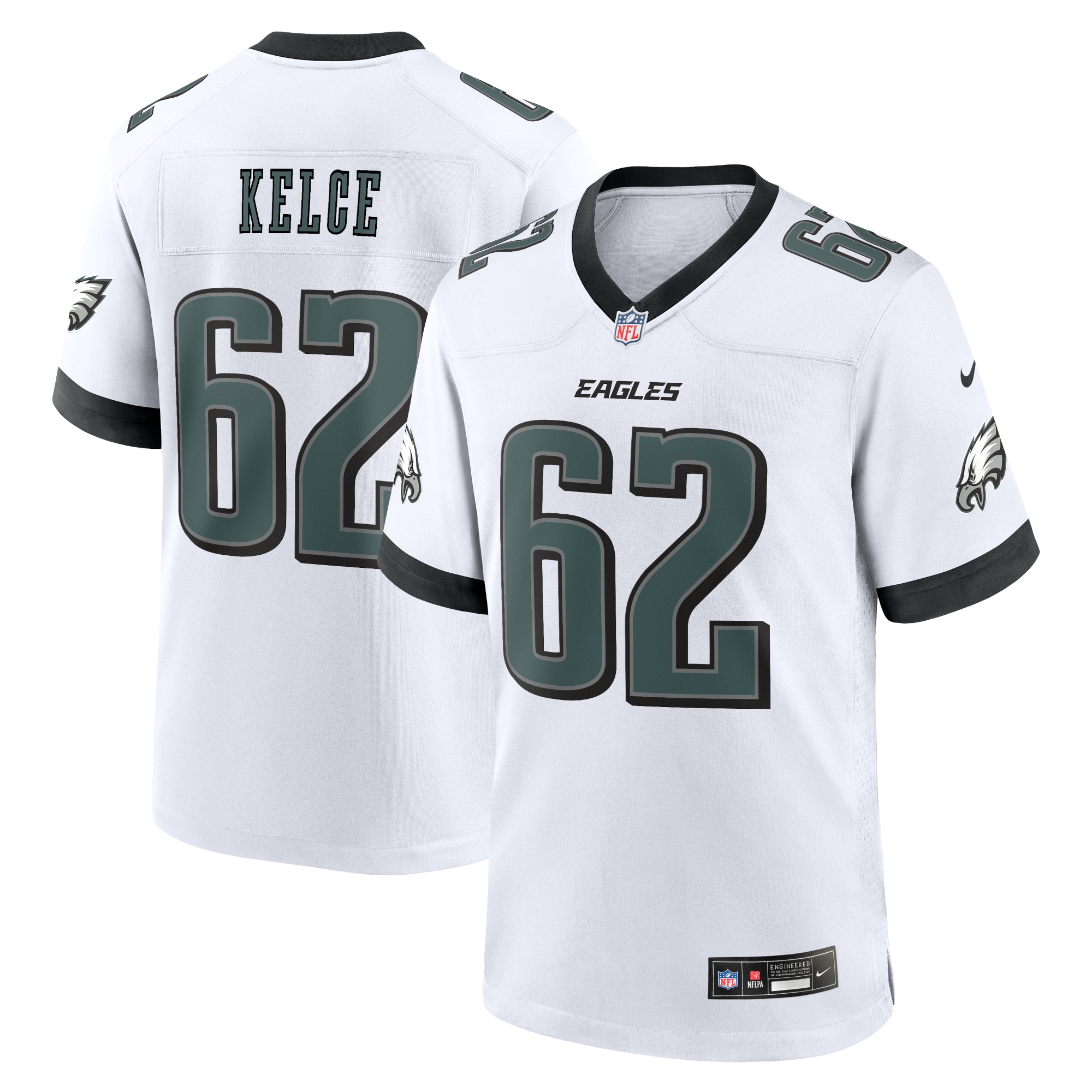 Men's Philadelphia Eagles Jason Kelce White White Game Jersey JS5187 nicesnker
